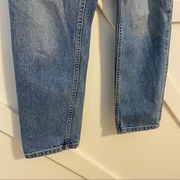 MNG Mango High Rise Crop Ankle Denim Straight Leg Mom Jeans Light Wash Sz 1 - Picture 3 of 9